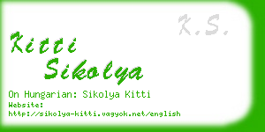 kitti sikolya business card